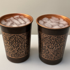 100% Copper Drinking Glass Mug
