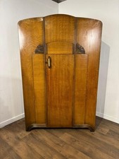 Vintage Oak Veneer Wardrobe