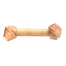 8.5" RAWHIDE KNOTS BONES x1, x3, x10 : Dog Food Cattle Hide Beef Pork Pet Chews