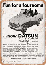 METAL SIGN - 1961 Datsun Fairlady Fun for a Foursome Vintage Ad