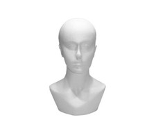 Polystyrene Head with Shoulders Female White