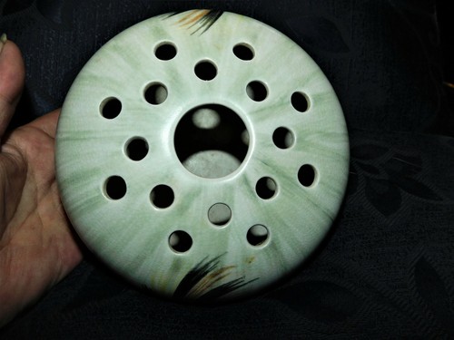 Vintage green handpainted leaf - vintage,