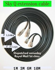 1m - 30m Sky Q extension Cable Satellite F connectors with link TV Freesat. PVR.