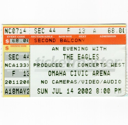 The eagles concert ticket - concert,