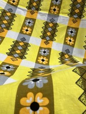 Vintage 1950s X2 Pieces Of Printed Cotton Fabric Lengths