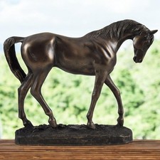 Elegant Bronze Effect Horse Sculpture by David Geenty Detailed Resin Figurine