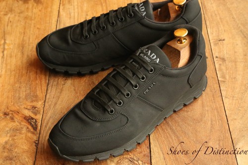 Prada black canvas shoes - black,