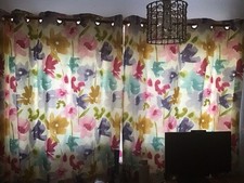 Matching Curtains Eyelet & Single Reversible Bedding Set Floral Design