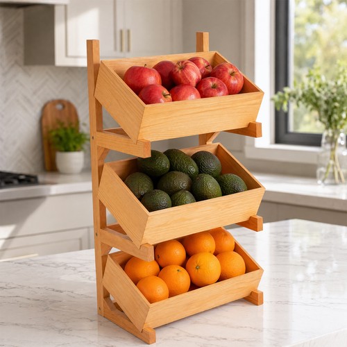 Tier wooden storage rack - wooden,