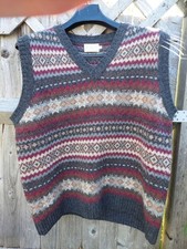 Darcy Clothing Fairisle Slipover Vest Size XL 100% Wool Slip over