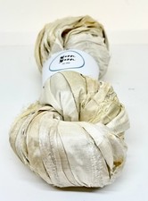 Sari Silk Ribbon, Weave Knit Crochet. UK Seller. Off White Shades. 40m