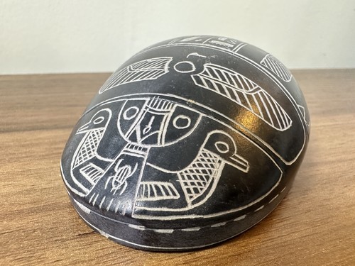 Vintage carved black stone - vintage,