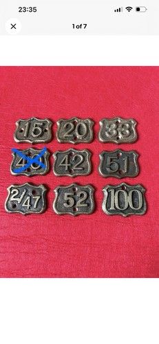 Vintage brass numbers plaques - vintage,