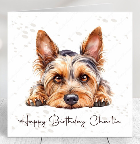 Personalised silky terrier dog - personalised,