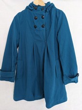 Flex Supply Long Coat Ladies Size Medium Turquoise Hooded Warm Winter Outdoor