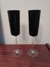 Villeroy & Boch Black Champagne Flutes - Pair
