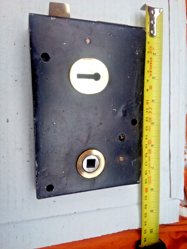 Old door rim lock flush - old,