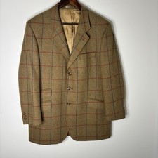 Brook Taverner Reid & Taylor Tweed Jacket Mens 40R Windowpane Check Country