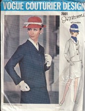 1968 Rare Vintage Sewing Pattern Vogue Couturier Design 2001 Jo Mattli Suit  B34