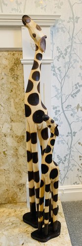 Wooden giraffe ornament figure - wooden,