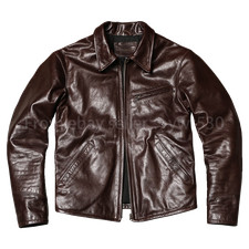 Men's 1930 Biker Jacket Lapel Slim Fit Batik Goatskin Coat