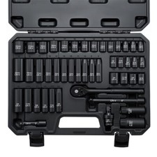 DEEP & SHALLOW IMPACT SOCKET RATCHET-Set 3/8"Dr 46PCS 6~22mm 6pt Hex Sockets Set