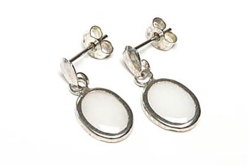 9ct white gold opal - 9ct, drop