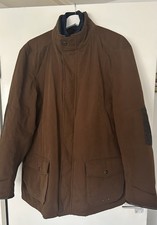 M&S Collection Brown Quilted Field Jacket XXL Tweed Trim Inner Gilet Lined Coat