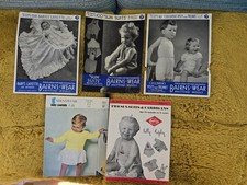 VINTAGE 5 X 1950S & 60S BABY & TODDLER KNITTING PATTERNS. BAIRNSWEAR & COPLEY