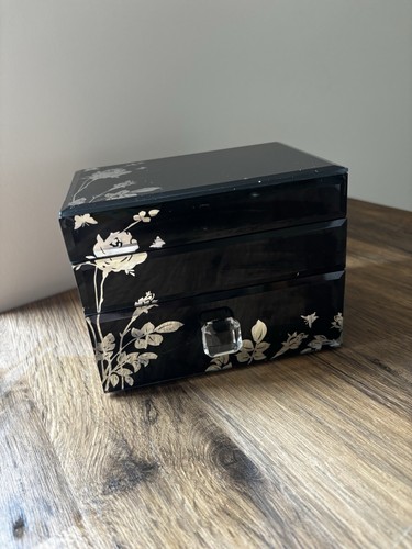 Mirrored glass black jewellery - glass,