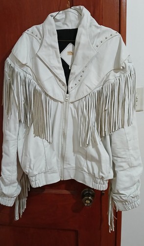 Vintage white leather fringe - vintage,