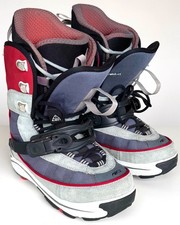 Men's K2 Firebird HB Snowboard Ski Boots Grey Red Black UK 10 Buckle Lace Up 44