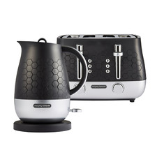 Morphy Richards Cassini 1.7L kettle & 4 Slice Black Breakfast set