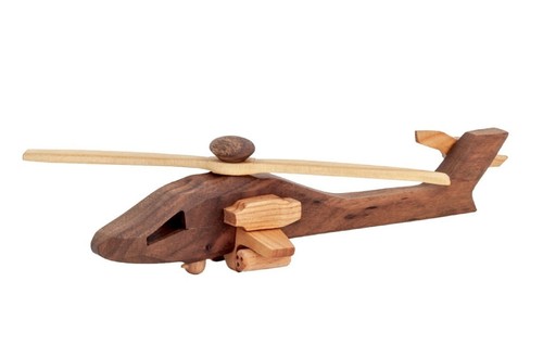 Wooden helicopter apache 64 - wooden,