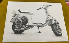 VESPA P200E A4 INK DRAWING