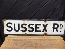 Antique 'Sussex Rd.' Enamel