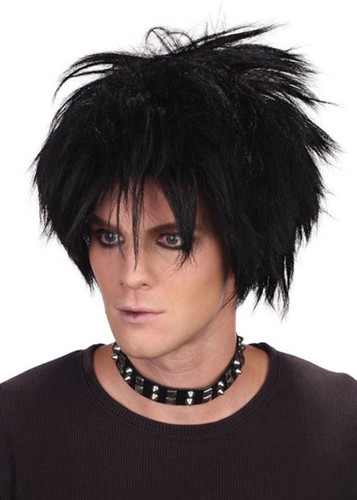 Mens 80s goth black - mens, spikey