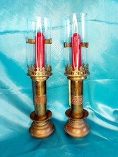 Pair Of GWR Great Western Railway Brass Carriage Candle Lamp Early 20th Century