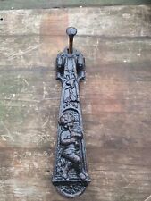 Antique KENRICK cast iron door knocker Original 19th C Black No.425 Cherub 