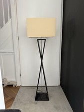 Solid Wood Floor Lamps with Beige Linen Shade