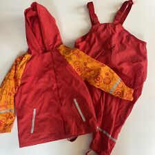 Lupilu Girls Red/Orange 2 Piece Waterproof Trousers And Jacket Age 2-4 Yes