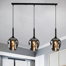 Modern Globe Glass Pendant Light - Smoke Grey