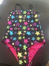 Girls Swimming Costume Black Star Multi Age 12-13 Bonprix