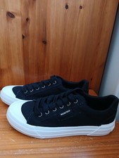 Rocket Dog  Low Womens Black Casual Lace Up plush foam Canvas Shoes Trainer new