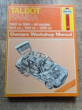 Talbot Samba (All Models 1982-1984p) Haynes Workshop Manual