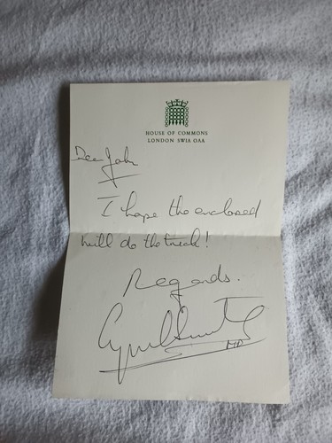 Cyril smith autograph - smith,