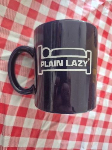 Plain lazy blue mug - lazy,