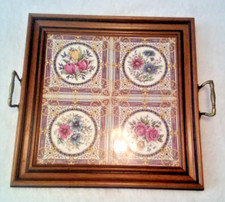 Vintage 4 Tile tray - dark