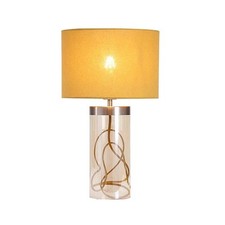 Table Lamp Bedside Living Room Light Cylinder Gold Effect Modern Stylish 42W