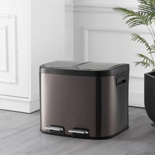 Stainless Steel Recycle Bin Indoor Recycling Waste Bin With Lid Home / Kitchen